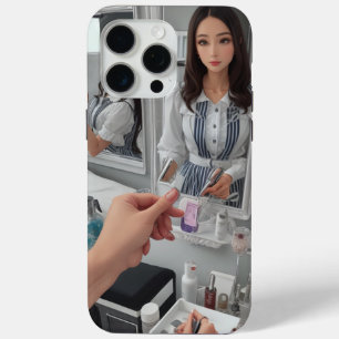 Funda Para iPhone 15 Pro Max Espejo Espejo Reflejado de Conveniencia Reflectiva