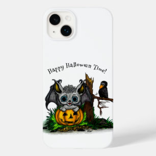 Funda Para iPhone 14 Plus De Case-Mate Esperando a Halloween, Murciélago y Cuervo Lindos