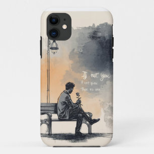 Funda Para iPhone 11 Esperando con un Rosa - Amor no hablado