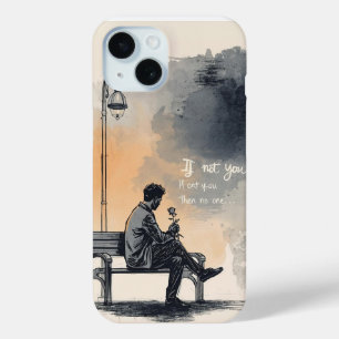 Funda Para iPhone 15 Esperando con un Rosa - Amor no hablado
