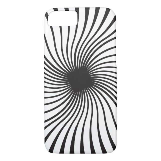 Funda De Case-Mate Para iPhone Espinosa espiral en blanco y negro (Reverso)