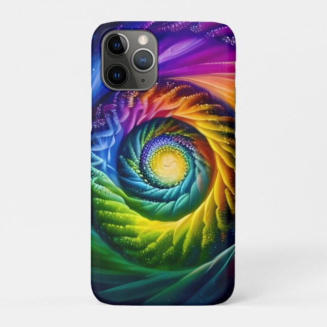 Funda De Case-Mate Para iPhone Espiral arcoiris hacia fuera (Reverso)