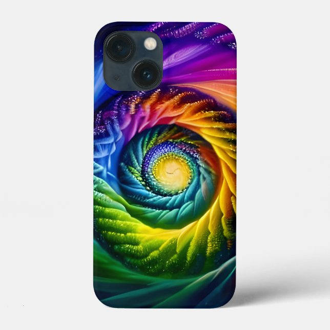 Funda De Case-Mate Para iPhone Espiral arcoiris hacia fuera (Reverso )