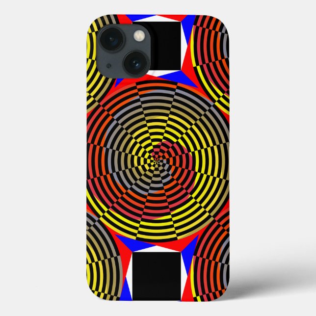 Funda De Case-Mate Para iPhone Espiral azul amarillo rojo de Kenneth Yoncich (Reverso)