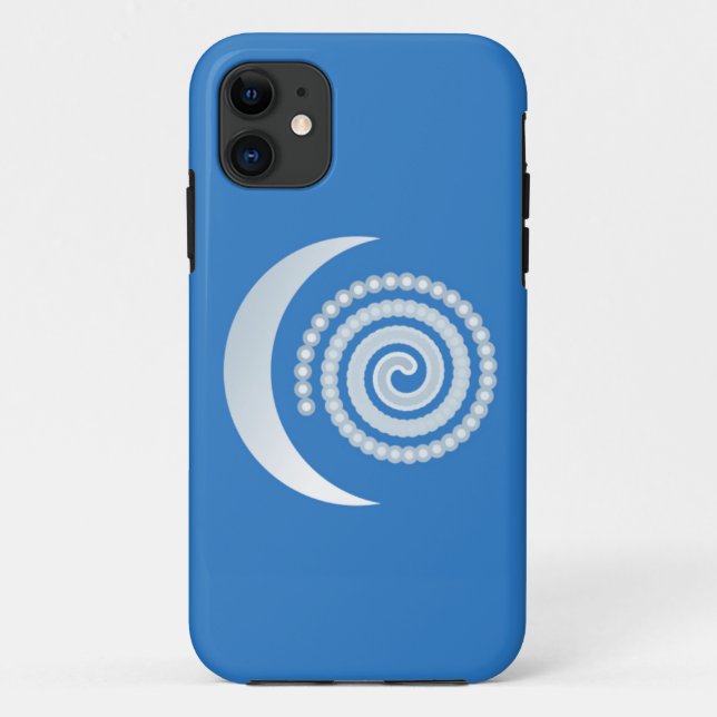 Funda De Case-Mate Para iPhone Espiral de luna plateada (Reverso)