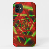 Espiral de red neuronal roja y verde