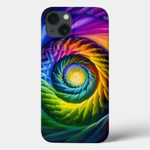Funda Para iPhone 13 Espirales de arcoíris hacia afuera