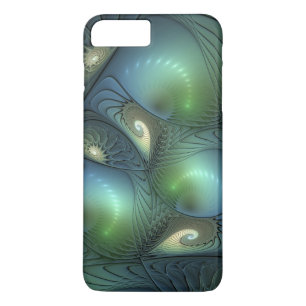 Funda Para iPhone 8 Plus/7 Plus Espirales Verde azulado Beige Verde Resumen arte f