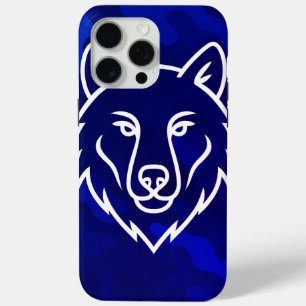 Funda Para iPhone 15 Pro Max Espíritu de camuflaje - Arte de línea de lobo blan