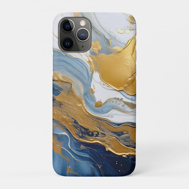 Funda De Case-Mate Para iPhone Esplandor audaz de oro y azul (Reverso)