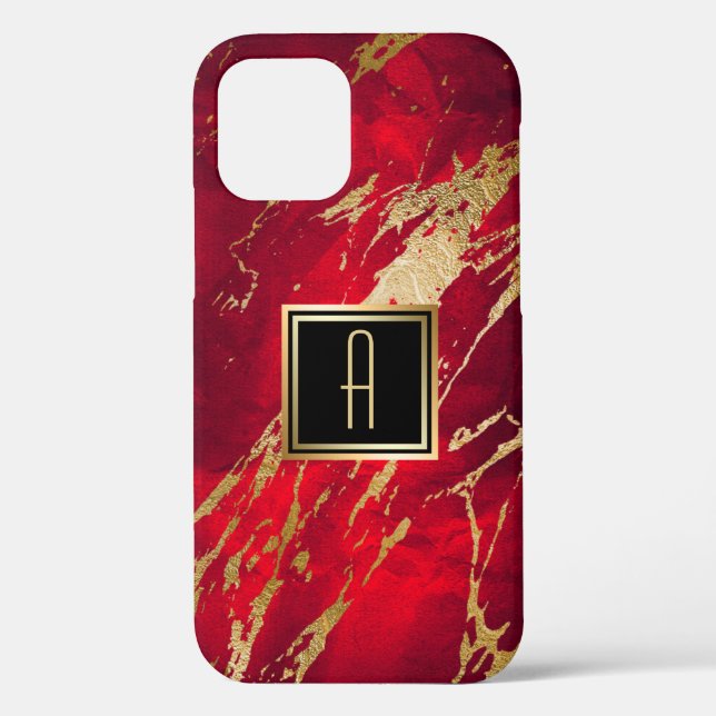 Funda De Case-Mate Para iPhone Esplusa de pintura monograma dorado (Reverso )