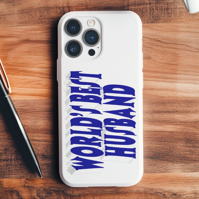 Funda De Case-Mate Para iPhone Esposo con texto azul (Subido por el creador)