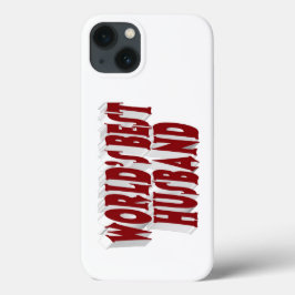 Funda Para iPhone 13 Esposo con texto burdeos