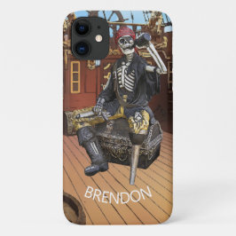 Funda Para iPhone 11 Esqueleto de Barco Pirata