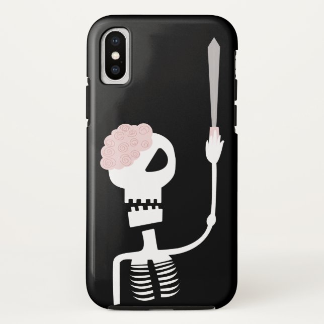Funda De Case-Mate Para iPhone Esqueleto de Halloween con espada (Reverso)