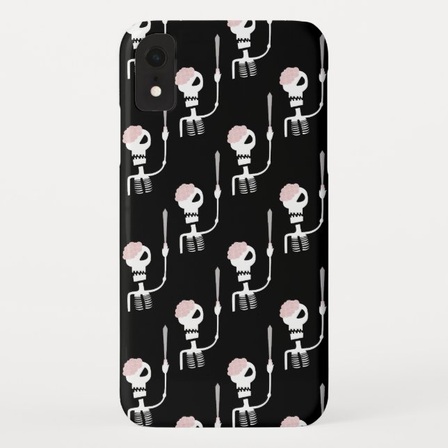 Funda De Case-Mate Para iPhone esqueleto de Halloween con una espada  (Reverso)