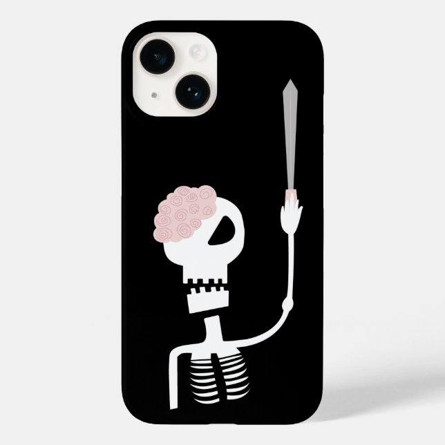 Funda De Case-Mate Para iPhone esqueleto de Halloween con una espada  (Reverso )
