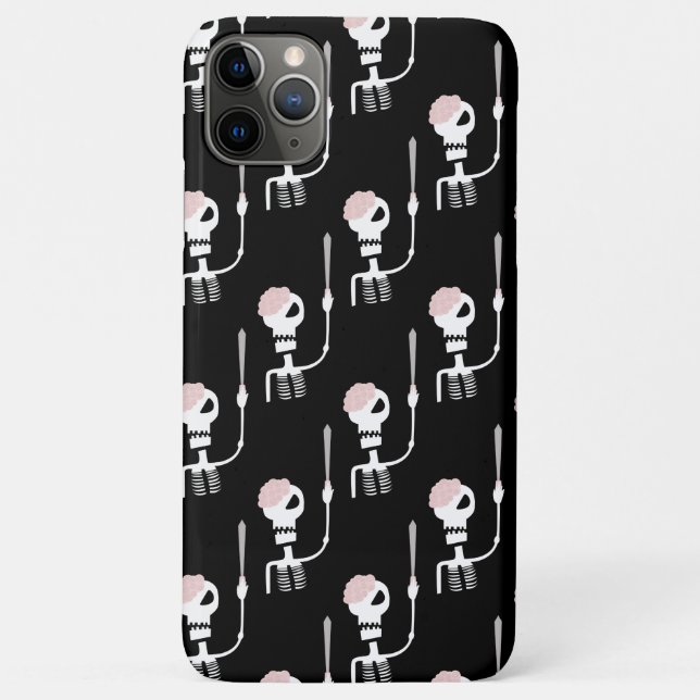 Funda De Case-Mate Para iPhone esqueleto de Halloween con una espada  (Reverso)