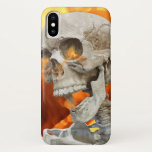 Funda Para iPhone X esqueleto en llamas