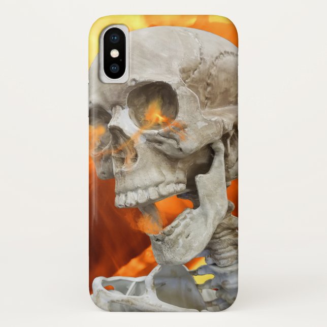 Funda De Case-Mate Para iPhone esqueleto en llamas (Reverso)