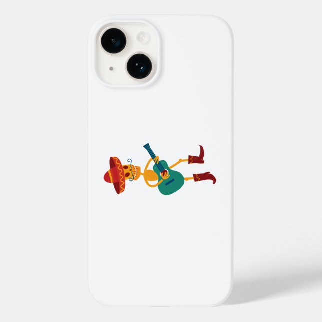Funda De Case-Mate Para iPhone Esqueleto Festivo Tocando Guitarra (Reverso )