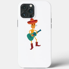 Funda Para iPhone 13 Pro Max Esqueleto Festivo Tocando Guitarra