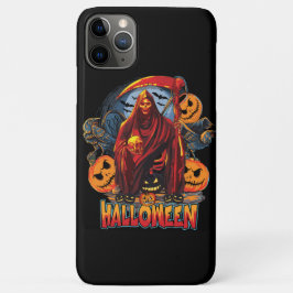 Funda Para iPhone 11 Pro Max Esqueleto malvado de Halloween, Calabaza
