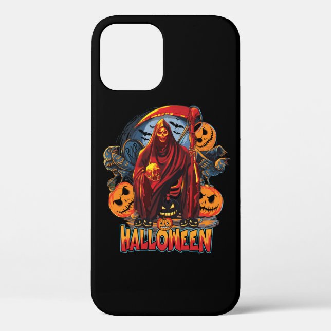 Funda De Case-Mate Para iPhone Esqueleto malvado de Halloween, Calabaza (Reverso )