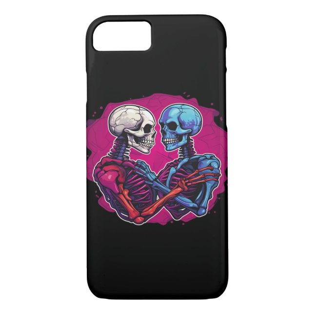 Funda De Case-Mate Para iPhone Esqueleto tradicional americano sosteniendo tatuaj (Reverso)