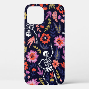 Funda Para iPhone 12 Esqueletos de baile en el jardín floral