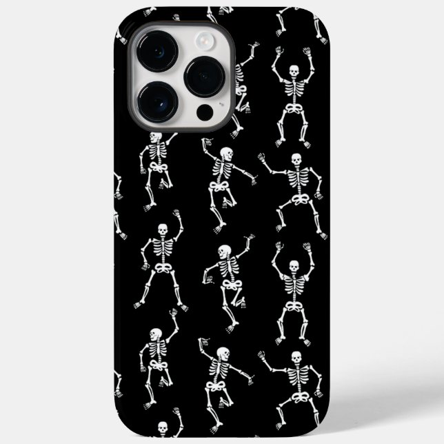 Funda De Case-Mate Para iPhone Esqueletos de Halloween negros (Reverso )