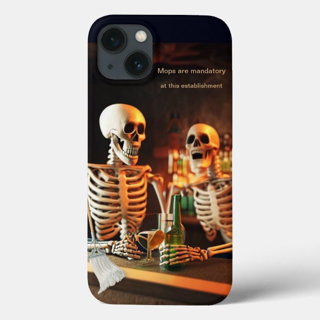 Funda De Case-Mate Para iPhone Esqueletos en un bar (Reverso)