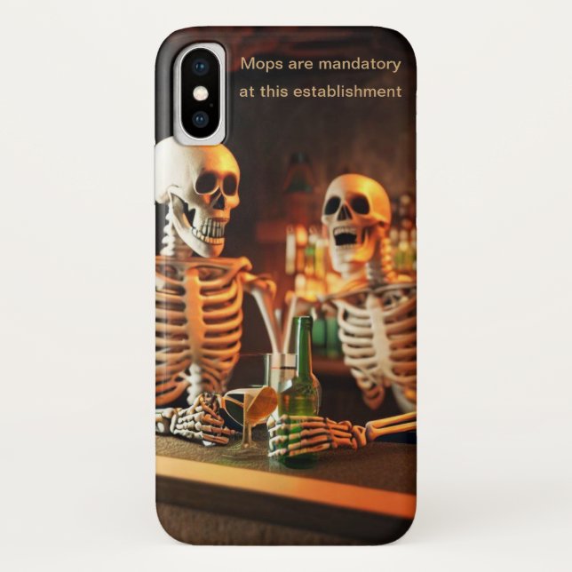 Funda De Case-Mate Para iPhone Esqueletos en un bar (Reverso)