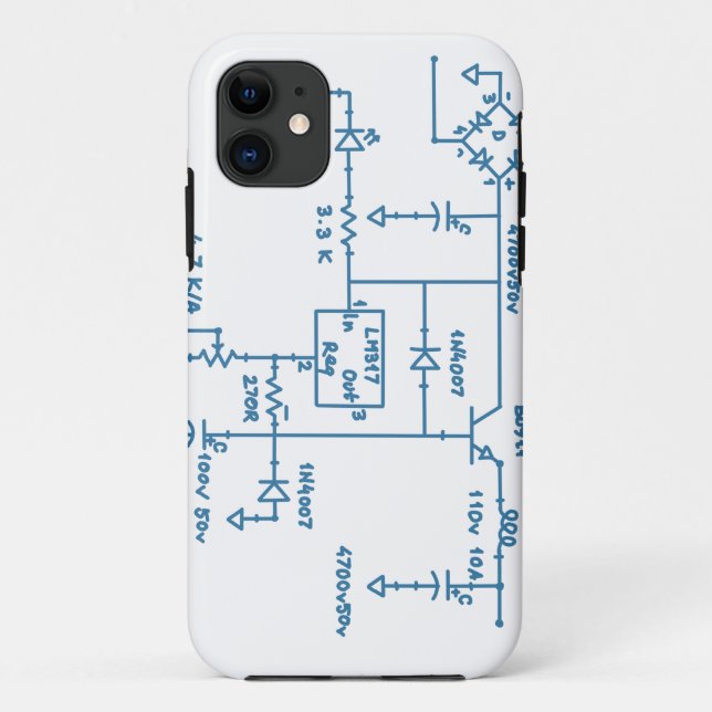 Funda De Case-Mate Para iPhone esquema de circuito electrónico tecnología plano g (Reverso)