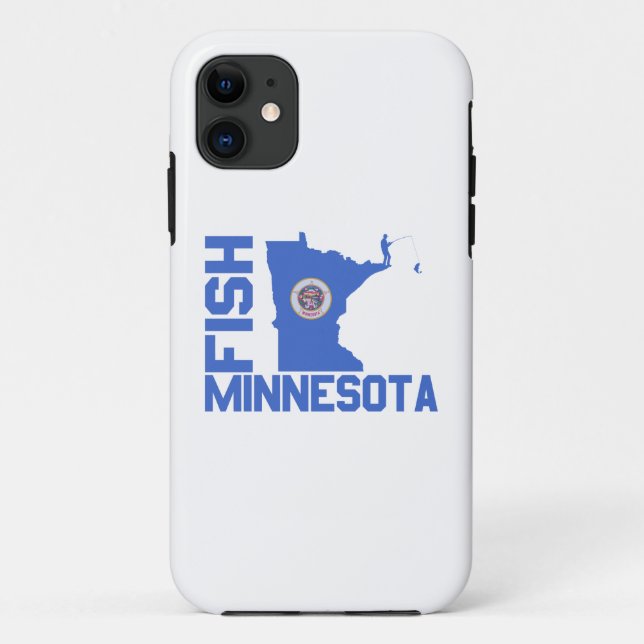 Funda De Case-Mate Para iPhone Esquema de estado de Pescado Minnesota (Reverso)