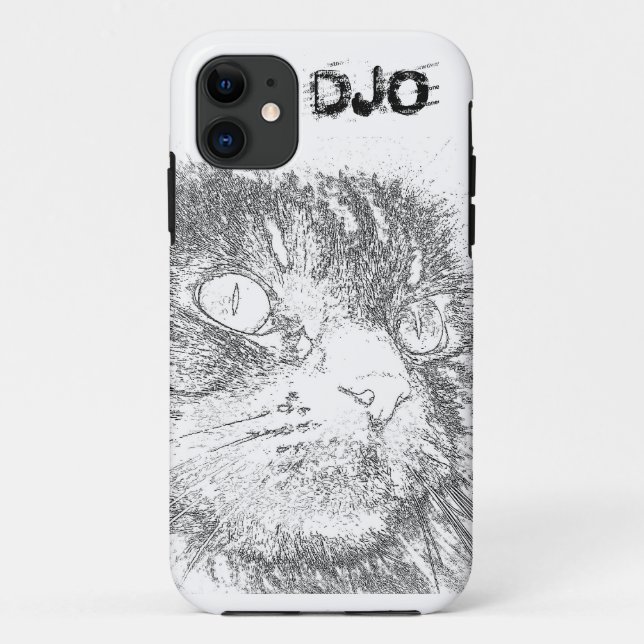 Funda De Case-Mate Para iPhone Esquema personalizado de la cara del gatito (Reverso)