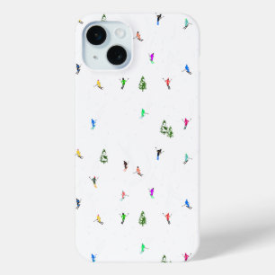 Funda Para iPhone 15 Mini Esquí de esquí alpino en invierno