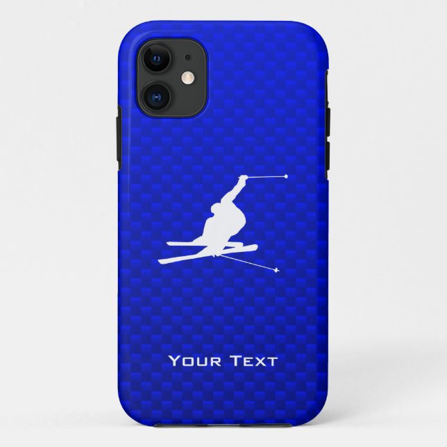 Funda De Case-Mate Para iPhone Esquí de Nieve Azul (Reverso)
