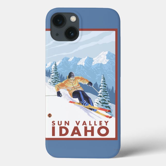 Funda De Case-Mate Para iPhone Esquí de nieve cuesta abajo - Sun Valley, Idaho (Reverso)