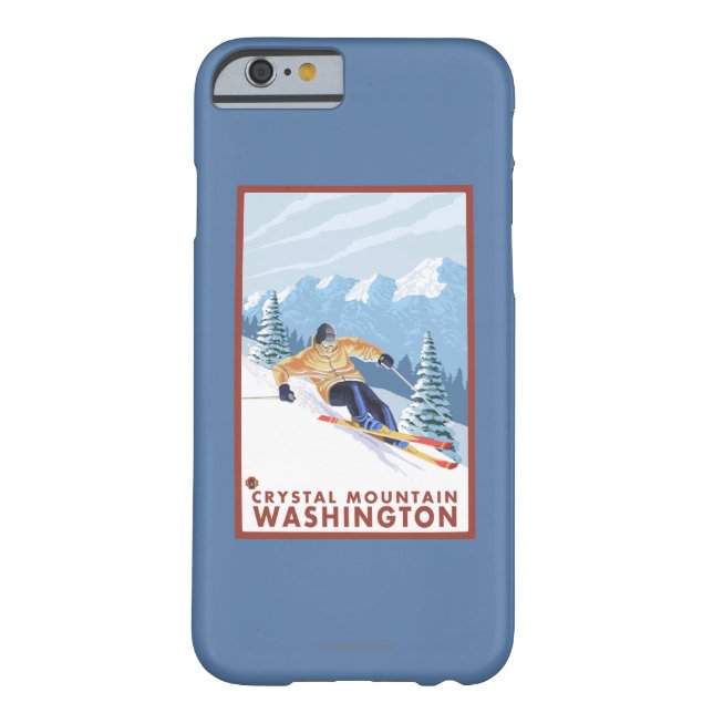 Funda De Case-Mate Para iPhone Esquiador de la nieve de Downhhill - montaña (Reverso)