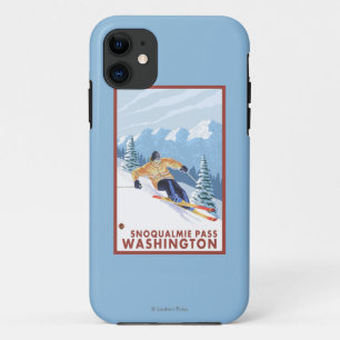 Funda Para iPhone 11 Esquiador de la nieve de Downhhill - paso de