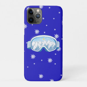Funda Para iPhone 11 Pro Esquiar Goggles, danza de copas de nieve