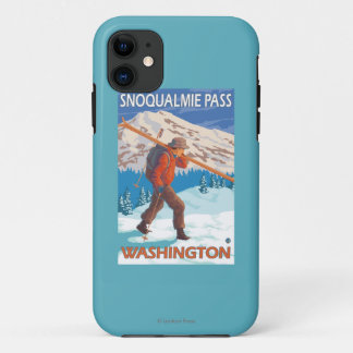Funda Para iPhone 11 Esquís de la nieve del esquiador que llevan - paso