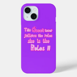 Funda Para iPhone 15 Esta reina nunca sigue las reglas púrpura