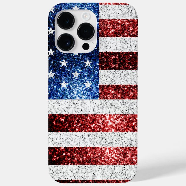 Funda De Case-Mate Para iPhone Estados Unidos bandera azul rojo brillante purpuri (Reverso)