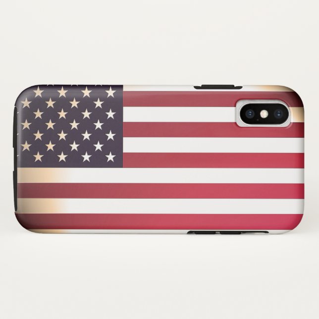 Funda De Case-Mate Para iPhone Estados Unidos de la bandera americana (Reverso (horizontal))