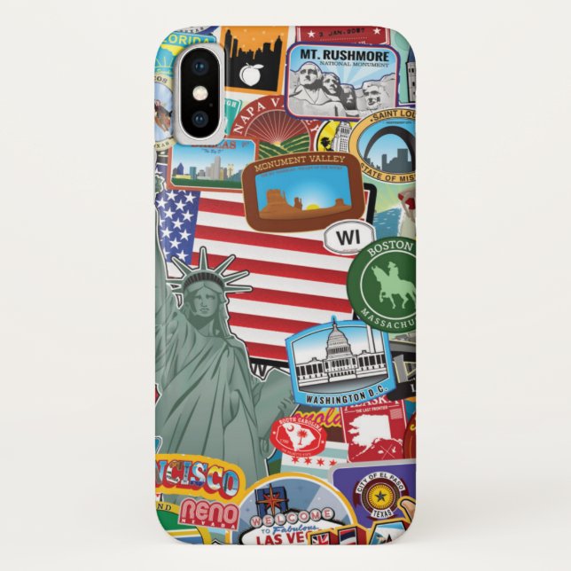 Funda De Case-Mate Para iPhone Estados Unidos viajan modelo del pegatina (Reverso)