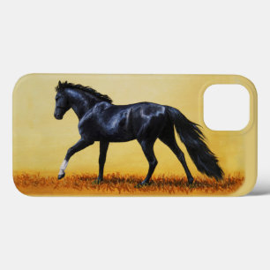 Funda Para iPhone 13 Estallido negro de caballo en marcha