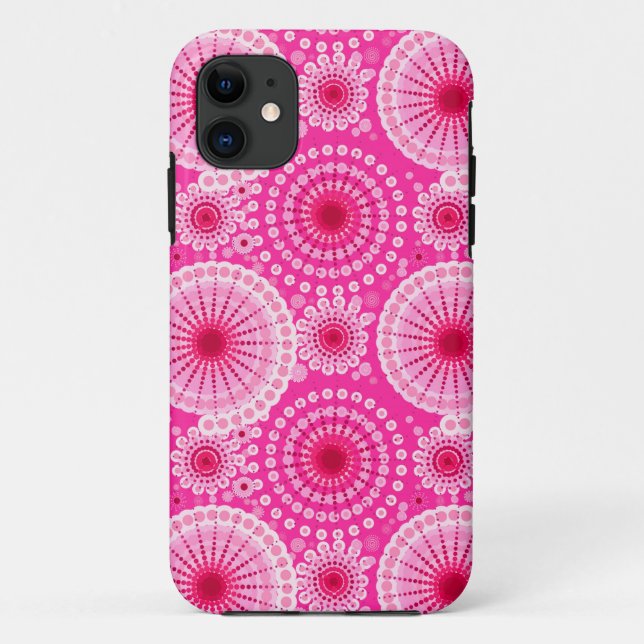 Funda De Case-Mate Para iPhone Estallidos y ruedas rosadas de fucsia (Reverso)
