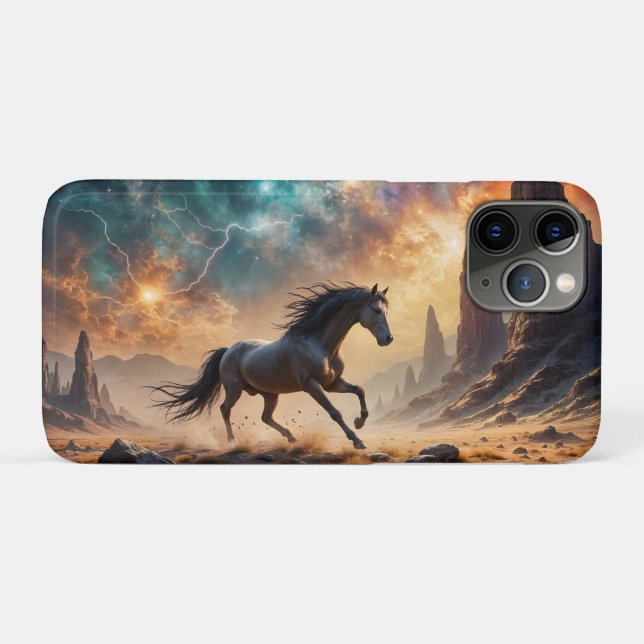 Funda De Case-Mate Para iPhone Estallión del desierto salvaje Stallion Nebula rel (Reverso (horizontal))